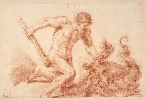Hercules and the HydraGuercino (Italian; 1591–1666)Drawing in red chalkca. 1640s–50sThe British Muse