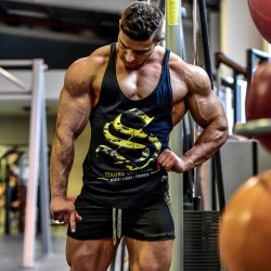 strongliftwear:    Massthetics.. @marko.d_official Repping the Black camo taperback and black lift shorts. Both back in stock at   #strongliftwear - Gym Wear for Lifters