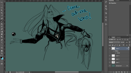 ittybittypixel:Doodle I’m currently working on. And yes I know Sephiroth never has the Black M