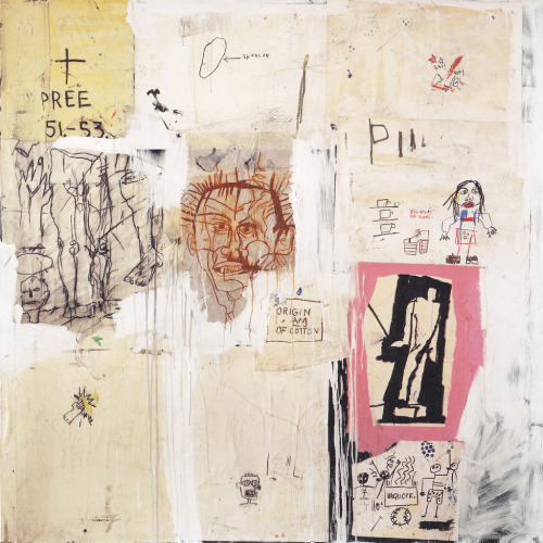 garconsbrooklyn:  Jean-Michel Basquiat. Big Shoes. 1983. Acrylic, oil stick and collage on canvas.
