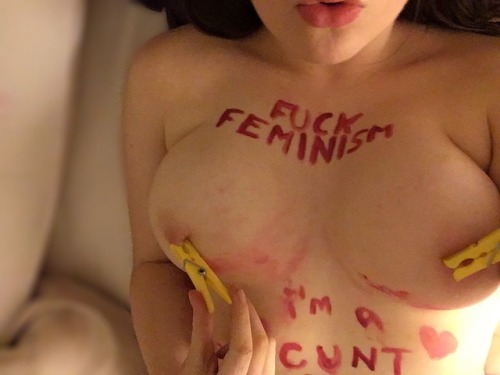 stupid-slut-humiliation: i’m a stupid little cunt 💕 rustywildflowers   I am very happy to log on while out of town and see this cunt accepting her fate. Letting the world know that she is born to serve cock. She doesn’t need any false ideals, all