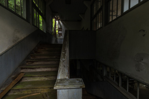 Abandoned school on the hill.