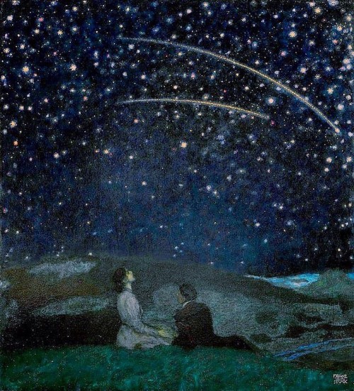 charlesingalls:loumargi:Franz von Stuck - Falling Stars#this is like all those dumb cliches#that are