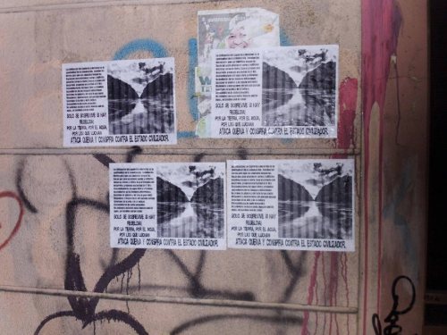 La Paz, Bolivia: Poster against civilization &amp; graffiti action in solidarity with anarchist comr