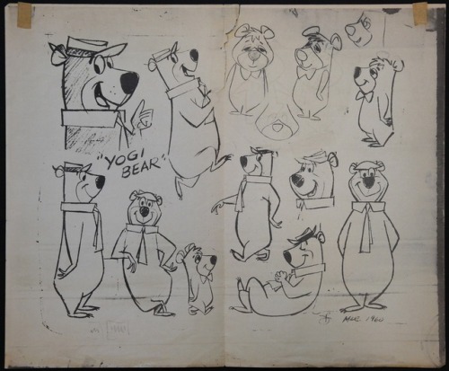 Some vintage Yogi Bear model sheets. We very rarely saw him from any other angle than ¾ turned or in