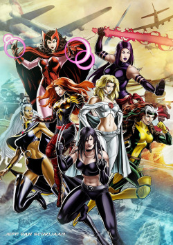 superheropinups:  X-Women - Jeffery Van SchkijaarScarlet