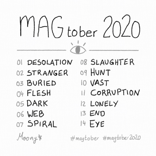 I spontaneously decided to do an October art challenge again this year. Can’t get enough of Th