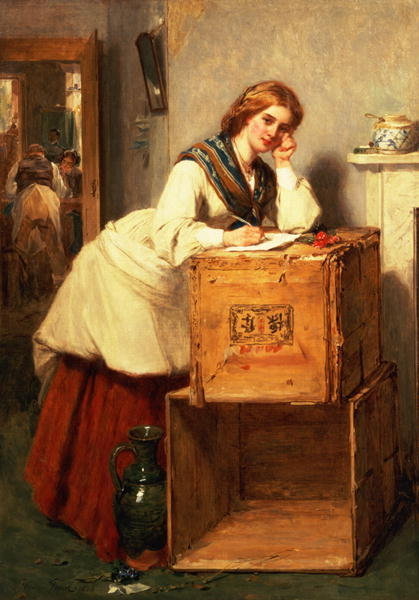 urbansystem:  Thomas Faed - (Scottish,1826 - 1900) The Letter oil on canvas 