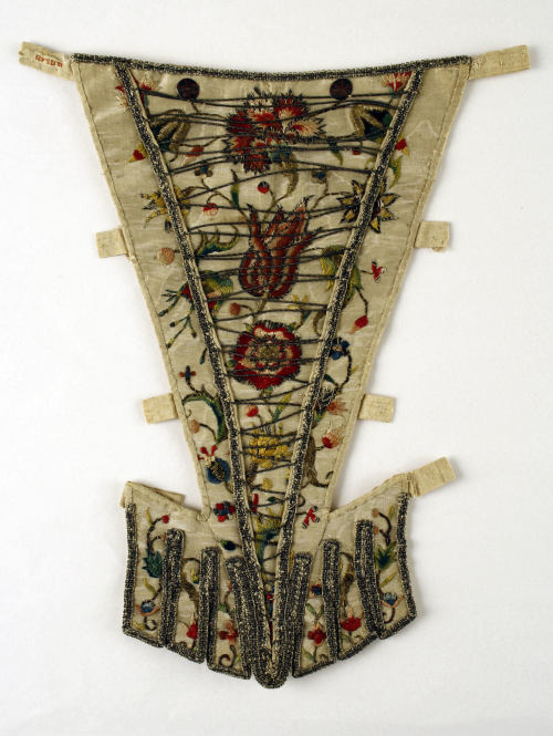 antiquevanity: Embroidered stomachers (18th century) | American/European | The Met