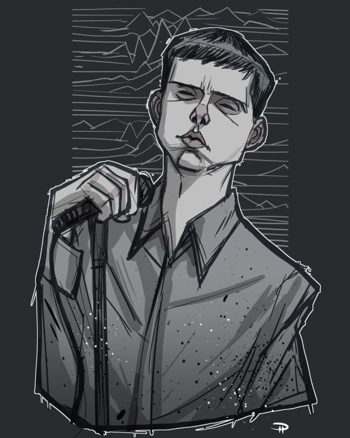 Ian Curtis #denismedri #iancurtis #joydivision #music #illustration #sketch #tribute www.ins