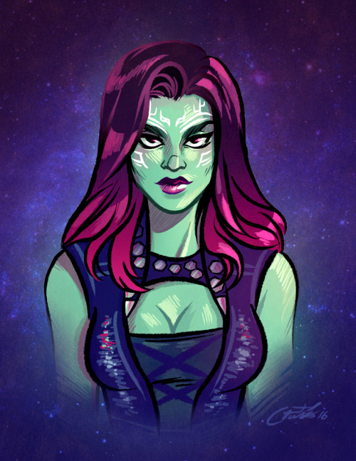 crystalcurtisart: Little Gamora print I whipped up for a doorprize for a local event where Guardians