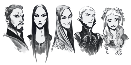 phobso:Some of my bw sketchesCharacters of my comics and Sauron