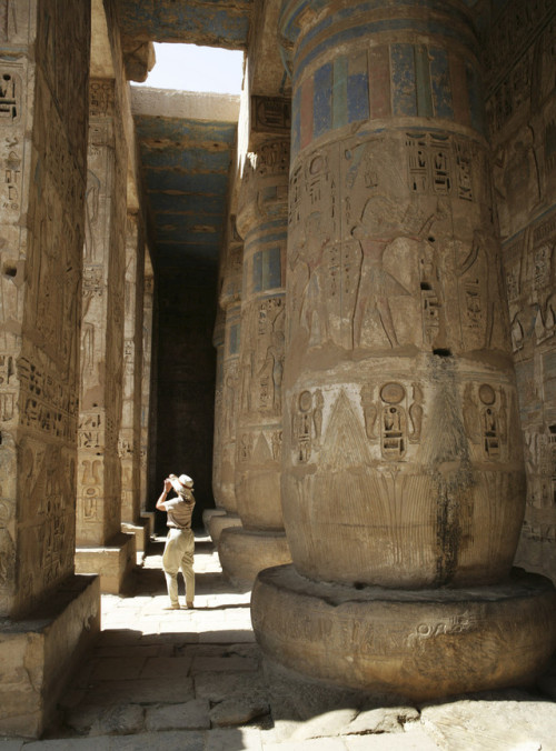 Medinet HabuView of the peristyle hall in the mortuary temple of Ramesses III, Medinet Habu, West Th