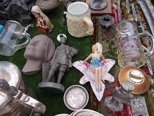 Some old things offered on antiquities flea market in May, 2022 - Wroclaw, Poland.