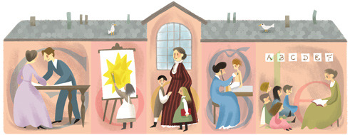 coolchicksfromhistory:Google Doodle celebrating the 153rd birthday of Jane Addams.Jane Addams was on