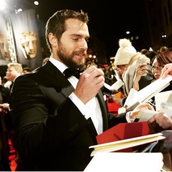 Our two delicious men together in the same room.  Chris and Henry sandwich anyone?  Courtesy of @ bafta on Instagram.