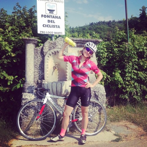elenamartinello: Just a little warm outside… The Fonta del ciclista is one of my usually stops when 