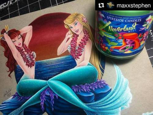 Artista @maxxstephen  ・・・ #repost: Before I post the finish drawing of these sassy mermaids, I have 