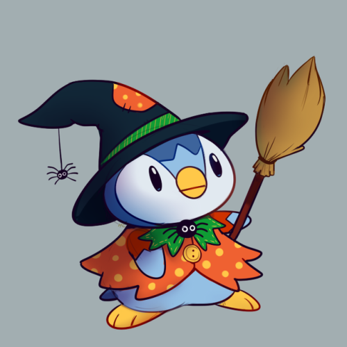 (Ko-fi doodle) A spooky piplup for TorokoQueen!