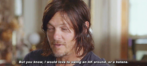 reedusnorman:  “How much do you love being the one with the crossbow?” 