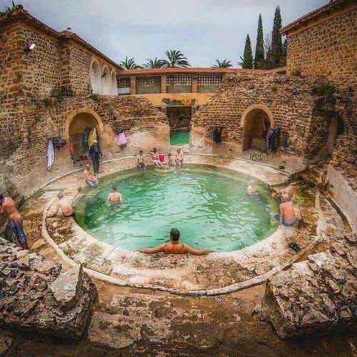 vintageeveryday:Hammam Essalhine: A Roman bathhouse still in use after 2,000 years in Khenchela, Algeria.