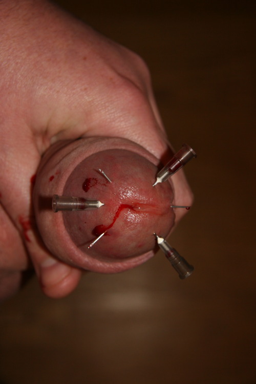 ballsforbreaking:  A couple of needle play pics…. yes, these do hurt…  