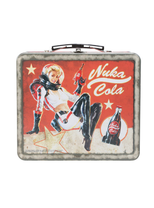 nerdismindecor:Fallout 4 Nuka Cola tin lunch box found at Hot Topic.