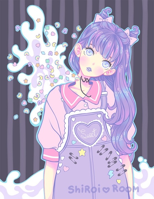 Feeling Extra Lucky -made Of Milk & Lucky Charms 🌈🍀💖🥛 —– Art Print Ad Shiroiroom.com