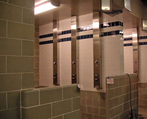 Boy’s locker room at William C. Overfelt High School, San Jose, California. Very happy to report the