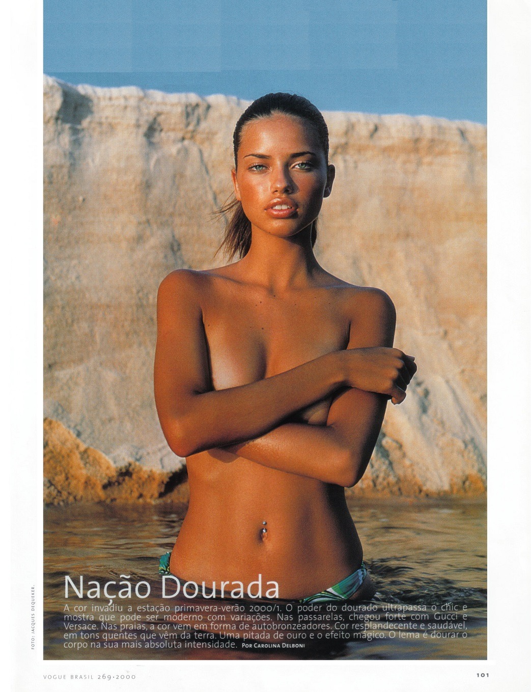 adriana-lima-lover:  Adriana in ‘Sol E Sal’ for Vogue Brazi, 2000.