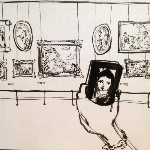 #selfie #museedulouvres #inkdrawing #art