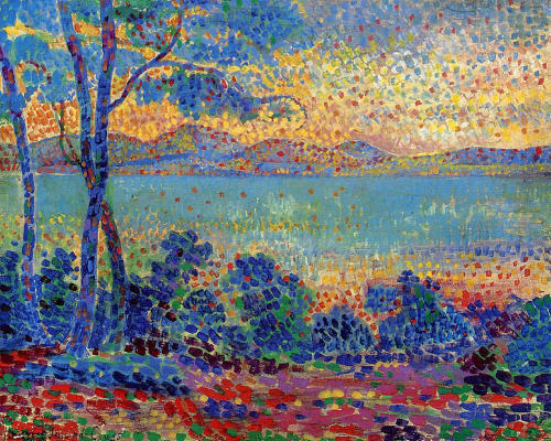 artist-cross: Provence Landscape, 1900, Henri-Edmond CrossMedium: oil,cardboardwww.wikiart.o