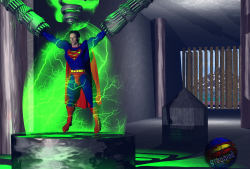 Under a kryptonite ray !Â Thanks, my friend&hellip;I love see Superman in peril, weakness and suffering !