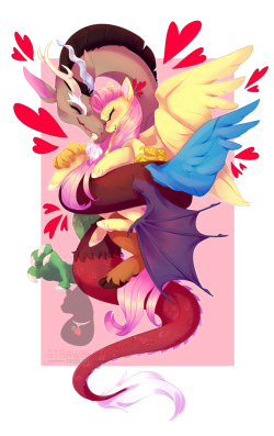 strawberryoverlordart:  Ah I love these two! I love that Discord would literally do anything for her and it kills me qwq.please do not repost!