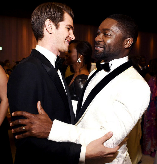 andrewgarfielddaily:Andrew Garfield, David Oyelowo, Jackie Chan (Andrew’s Dad and