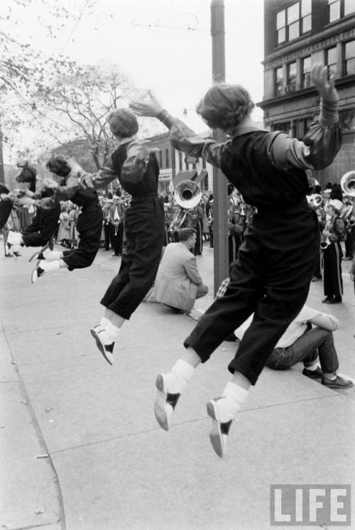 Massillon High cheerleaders(Grey Villet. 1955?)