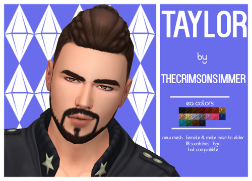 thecrimsonsimmer: Taylor Hair City Living edited mesh Female &amp; Male Teen - Elder Base Game C