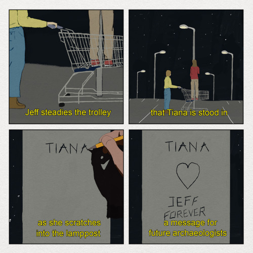 “Tiana Heart Jeff Forever” by Jordan BoltonPart of Scenes from Imagined Films Issue #1, available on