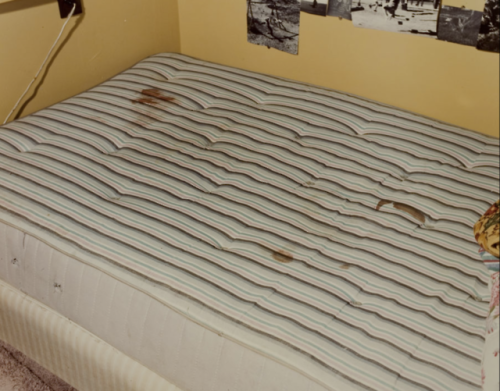 tedbundytales:Evidence photos from the bedroom of Lynda Ann Healy located at 5517 12th Avenue NE, Se