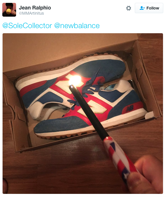 welfare-queen:  husssel:  micdotcom:   People are dumping their New Balance shoes