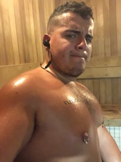 aggiebears:  Sauna sweat session 😈 follow me on ig boys i_cant_ethan