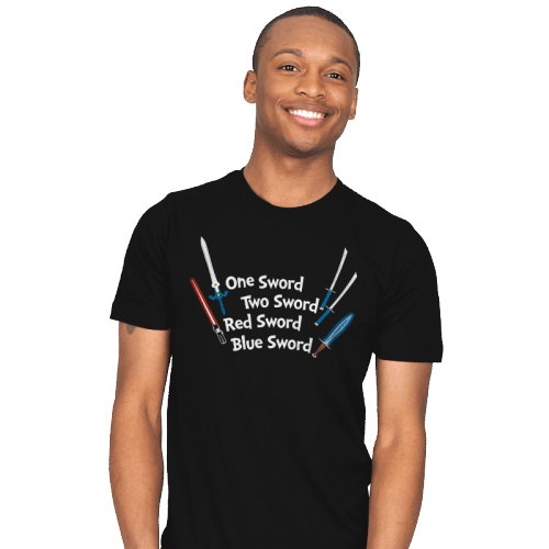 One Sword, Two Sword, Red Sword, Blue Sword Dr. Seuss Sword Shirt - featuring Link’s Master Sw