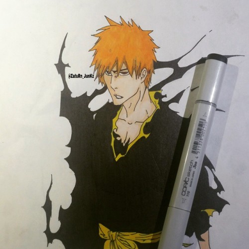 Almost Done! #IchigoKurosaki #Bleach #fullbringer #soulreaper #inktones #inkupdate #copicmarkers #co