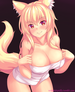 nottykittytiffy:  i’m wearing a really small towel!! :3