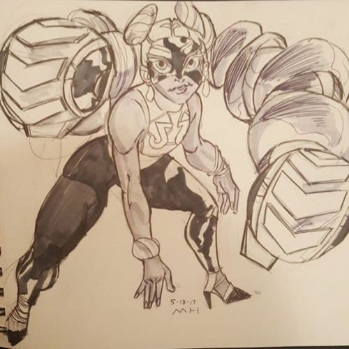 matthewhernandezart:5/18/17 Fit in today’s doodle between some freelance work. A bit if fan art for the new Arms character Twintelle. #art #dailys #fanart #arms #twintelle