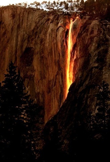 Sunset, Horsetail Falls, Yosemite, California