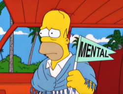 thechickinthemiddle:  bouquetofclumsywordsx:  Homer Simpson and his pennants.   &ldquo;Go, school!&rdquo; 