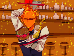 invisible0puppets: Grillby, the world’s best bartender !