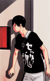 itachiyamaas:[image description: three gifs of Kageyama Tobio, in casual clothes. In the first gif, 