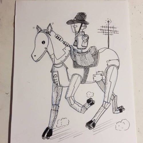 A little late .. but #ride #marchofrobots2018 #marchofrobots #sketch #illustration #unk #horse